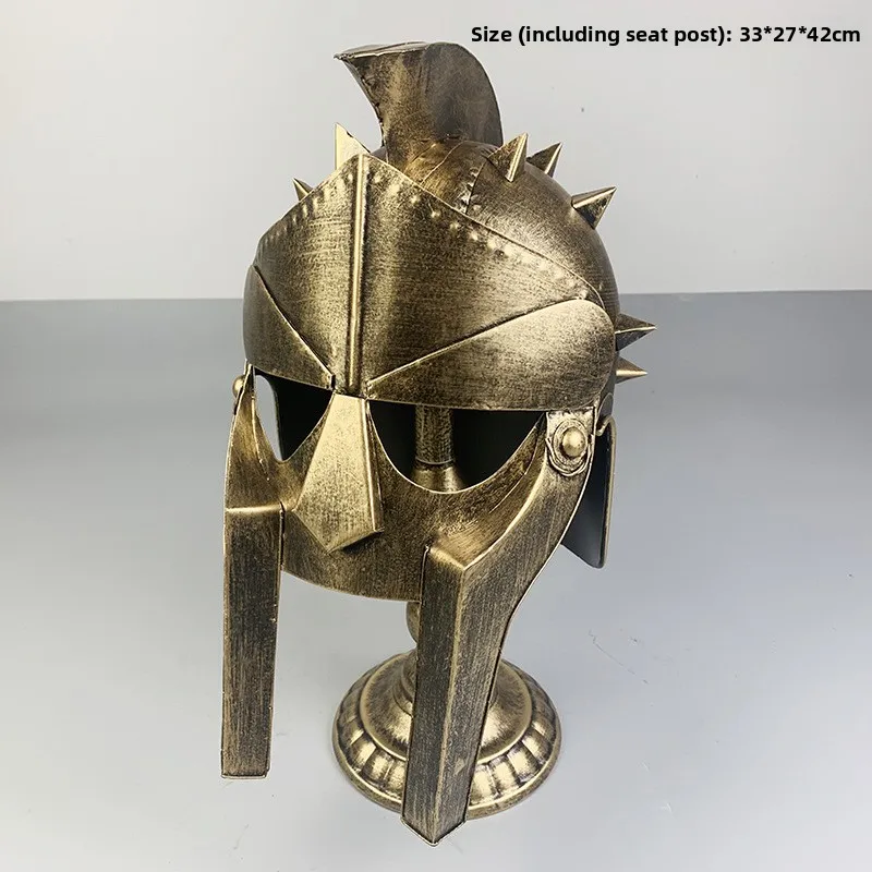 European Helmet Model Ornaments Spartan Warrior Armor Decor Roman Soldier Medieval Knight Helmet for Gifts Home Bar Decoration - view 5