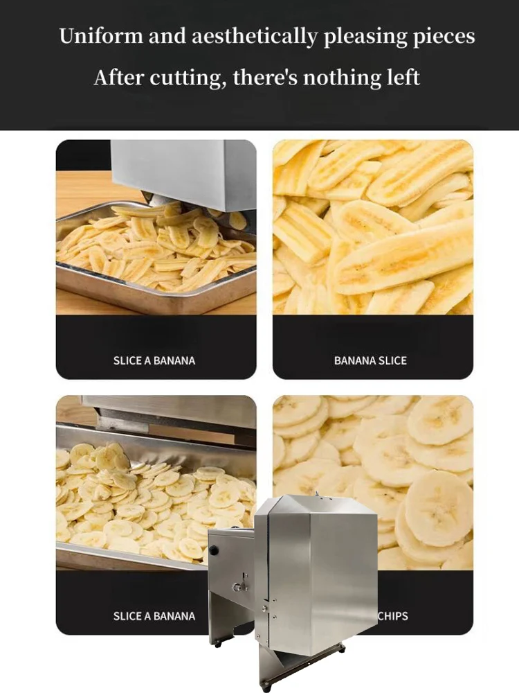 

Small Desktop Fruit Cutting Machine Popular Automatic Banana Slicer Chips Making Machine Banana Slicing Machine
