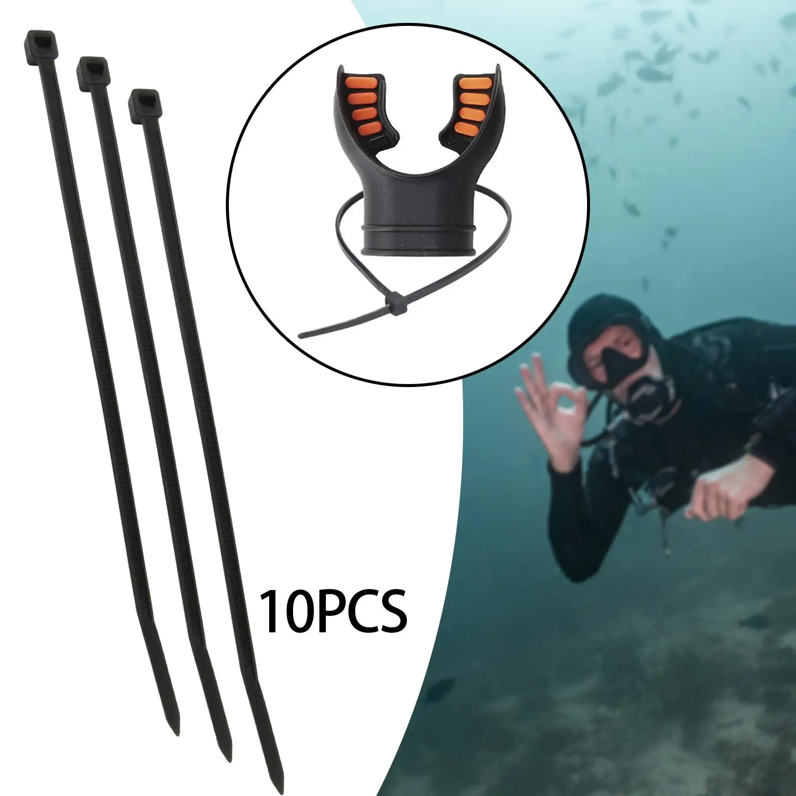 10Pcs Durable Scuba Regulator Mouthpiece Tie Replacement for Dive Shops