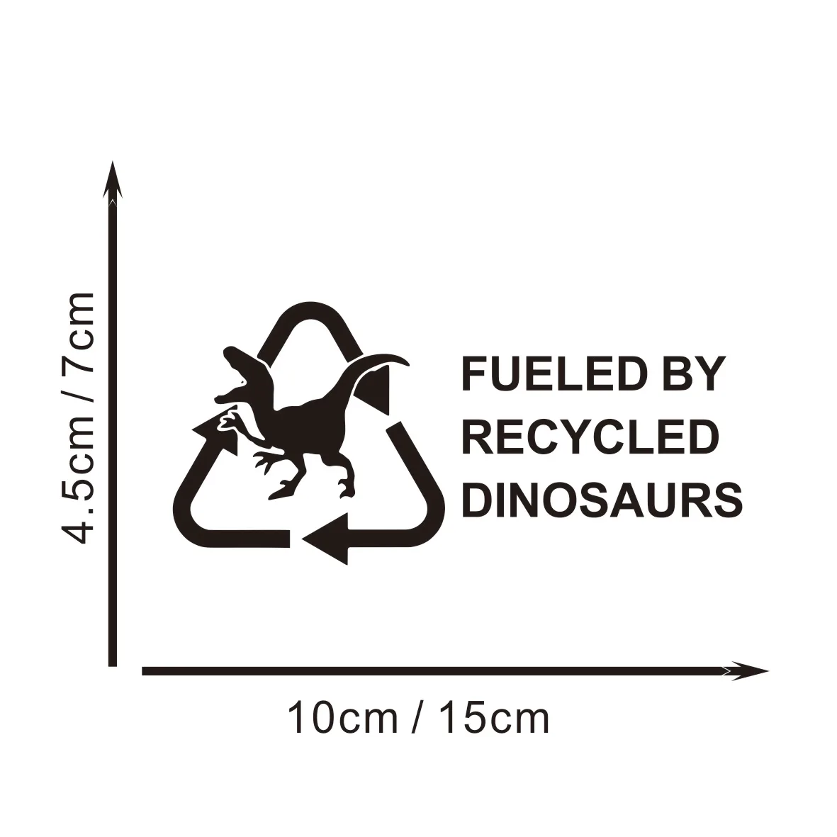 Fueled By Recycled Dinosaur Vinyl Decal Sticker, Car hobby, Window Decal, Truck Decal custom made