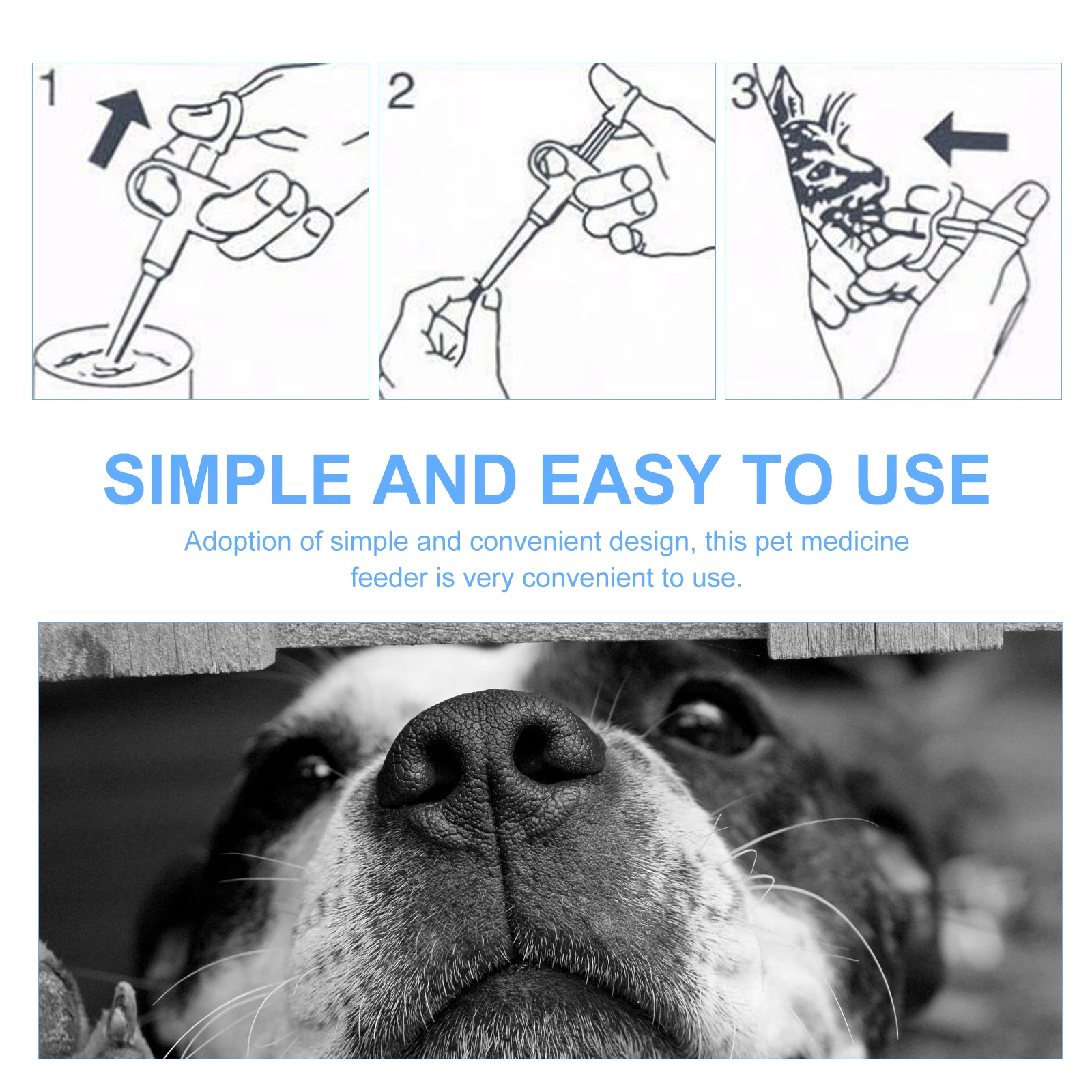 

3Pcs Pet Medicine Feeder for Cats Dogs Kitten Puppy Portable Pills Dispenser Easy-to-Use Feeding Tool for Home Or Professional