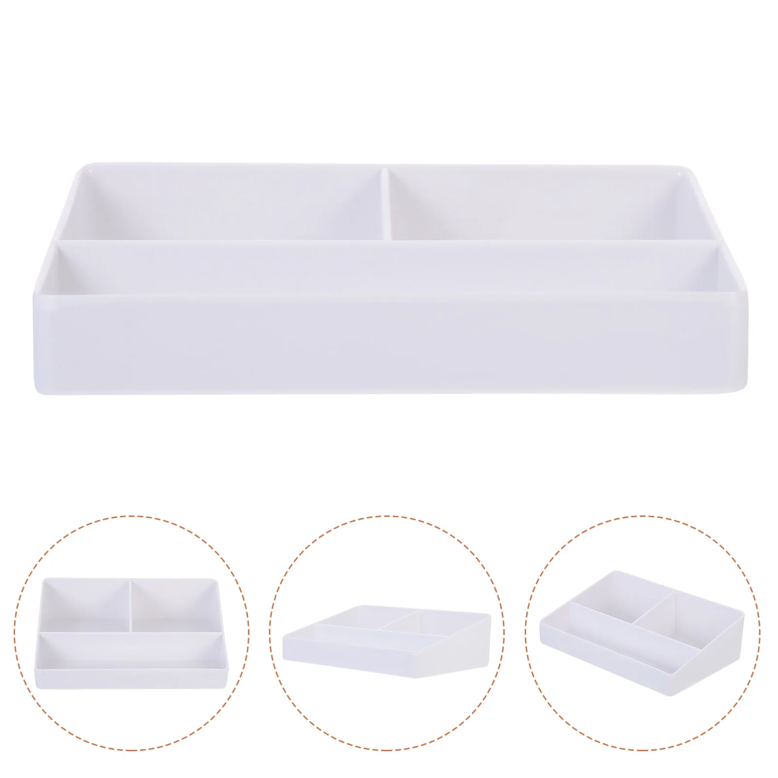 

Tea Bag Organizer Storage Box Coffee Stand 3 Compartments White A018 Portable Tea Candy Napkin Holder Kitchen Bar