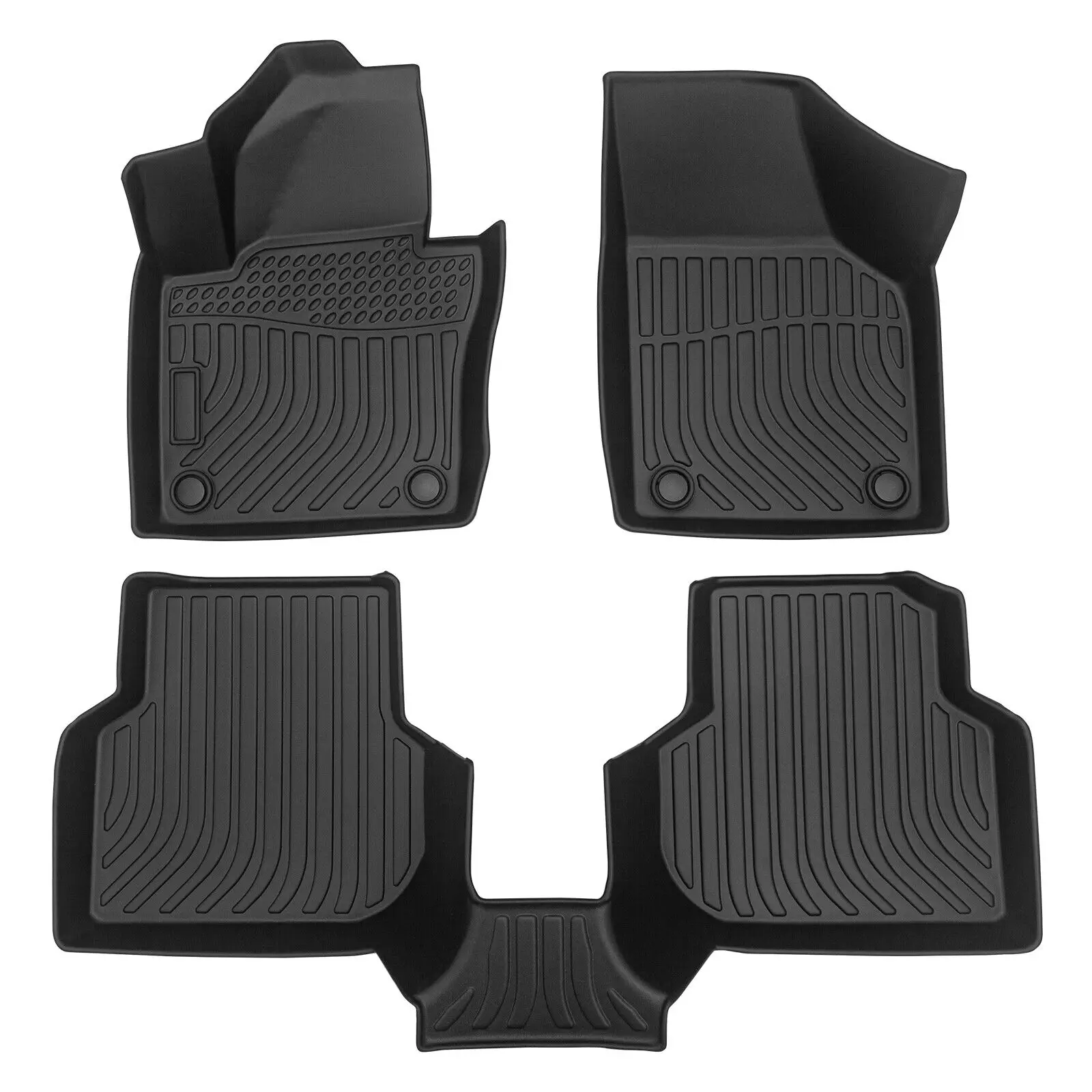 Car Floor Mats for Black All-Weather TPE Rubber 2012-2018 Volkswagen Jetta