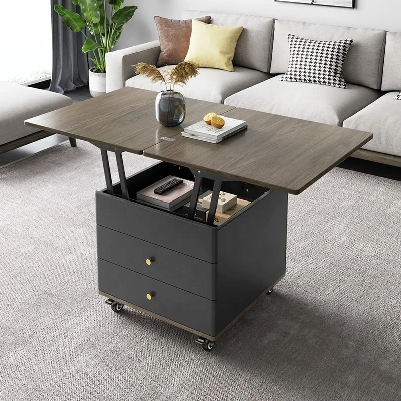 Multifunctional Simplicity Folding Smart Lift Living Room Coffee Table Small Apartment Side Table Vanity House Furniture HY