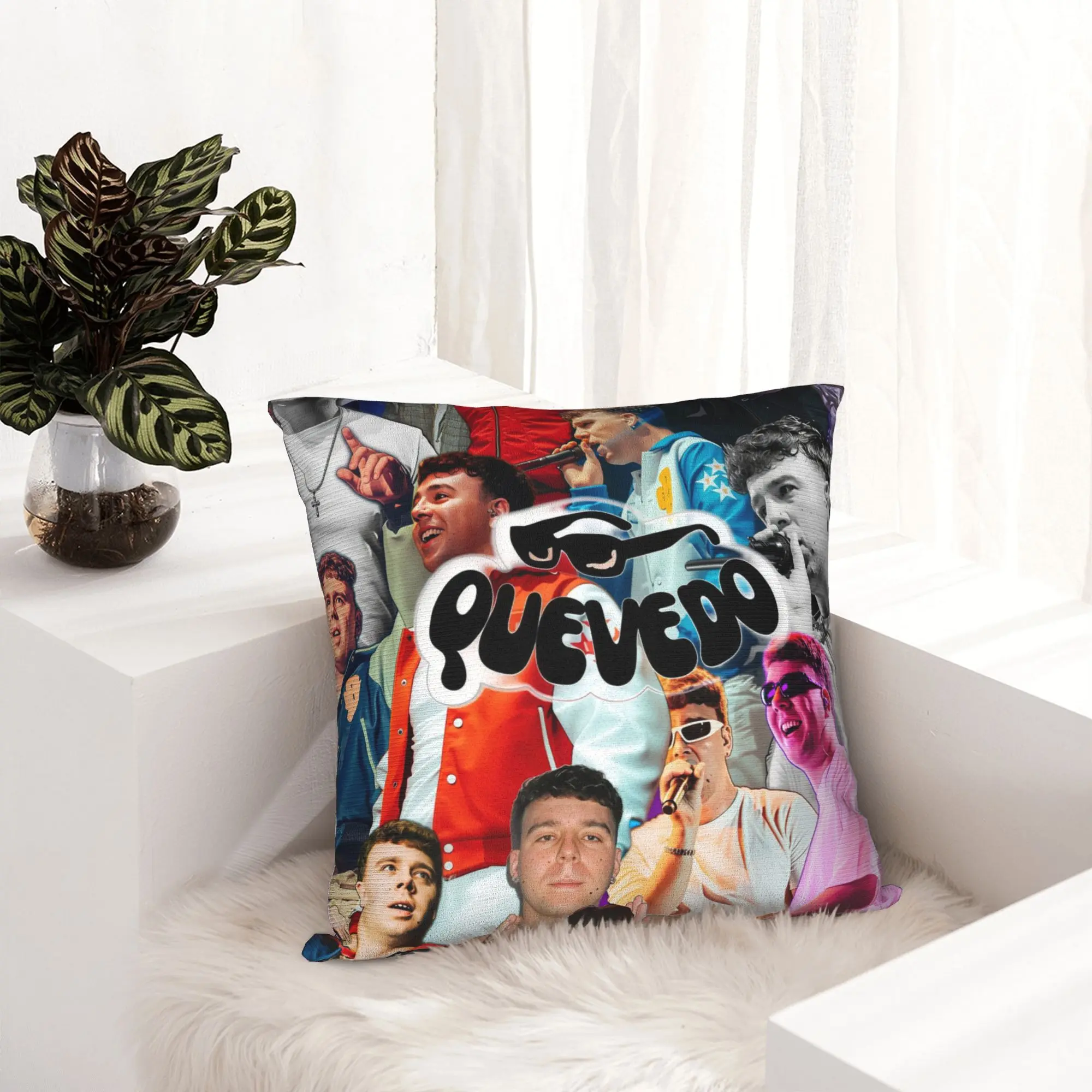 Quevedo Singer Cushion Cover 40x40cm Rap Velvet Luxury Throw Pillow for Car Sofa