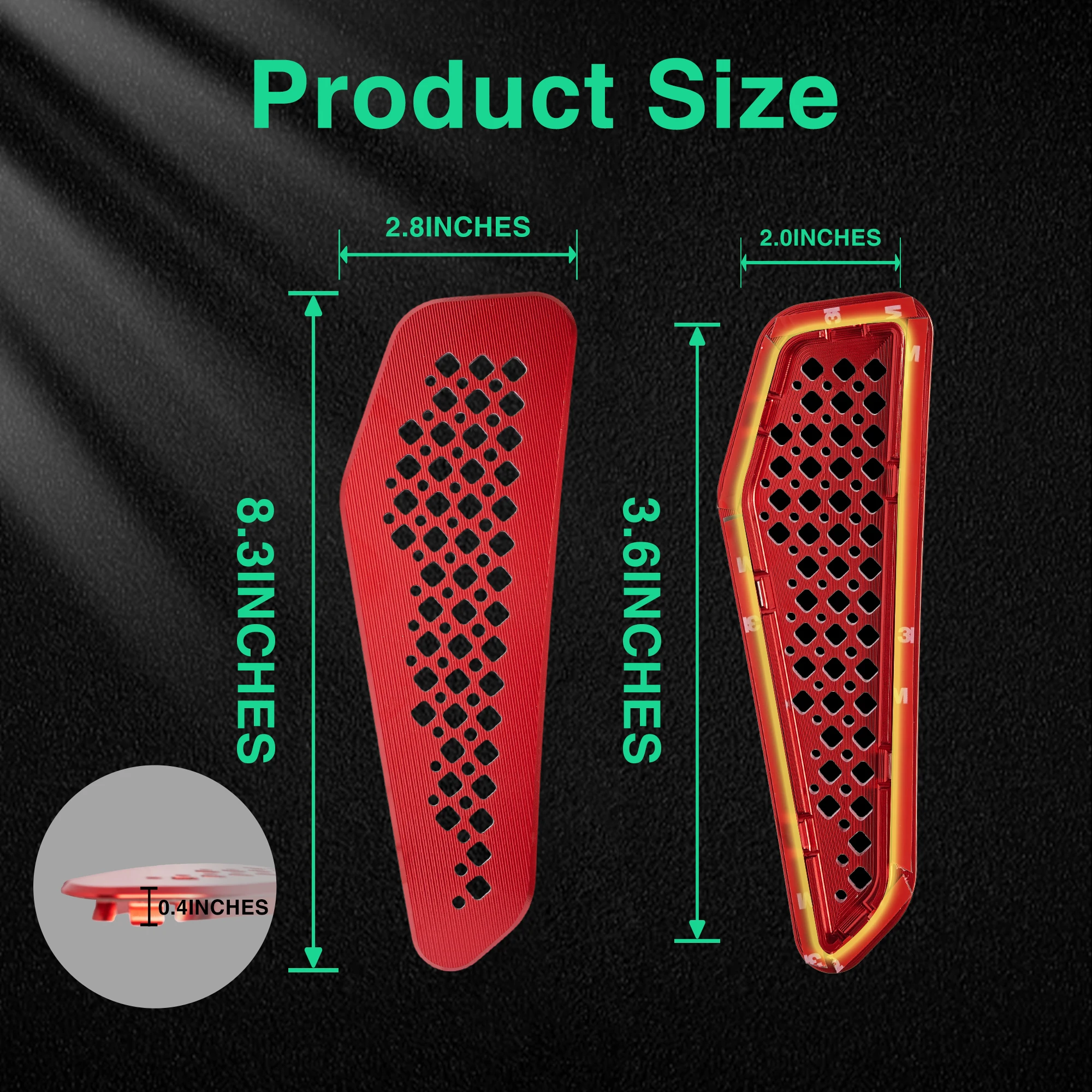 Red Windshield Vent Inserts Directional Vent Grille Air Flow Deflector Kit for Can-Am Spyder F3T F3L 2016-2023