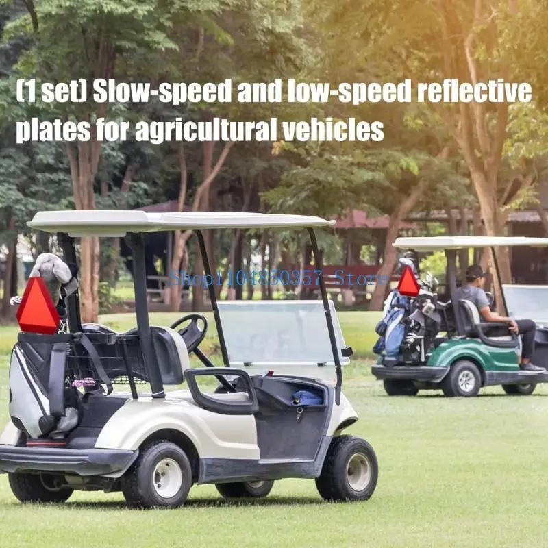 

652F Golf Carts Farm Vehicles Warning Sign Reflective Slow Moving Vehicle Triangle Sign Device Easy to Install