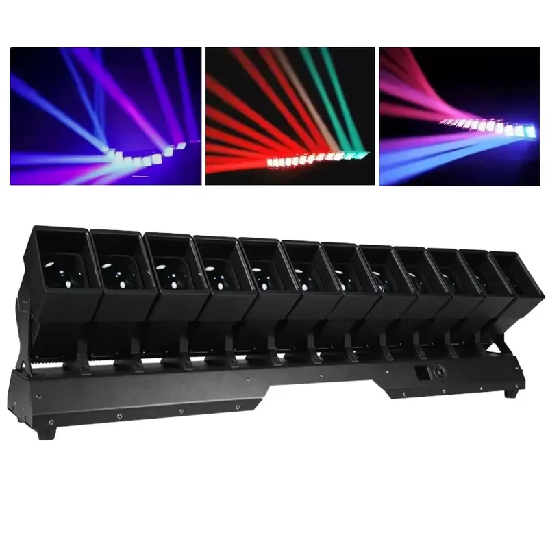 LED Full Color 12X60w Swing Stage Matrix RGBW 4 in 1 Beam Light RGBW Focus Shaking Head Wall Wash Light with DMX512 Control
