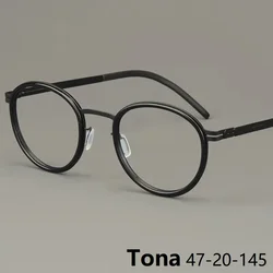 2025 Germany Screwless Oval Glasses Frame Men Women Tona Acetate Titanium Eyeglasses Ultralight Vintage High Quality Spectacle