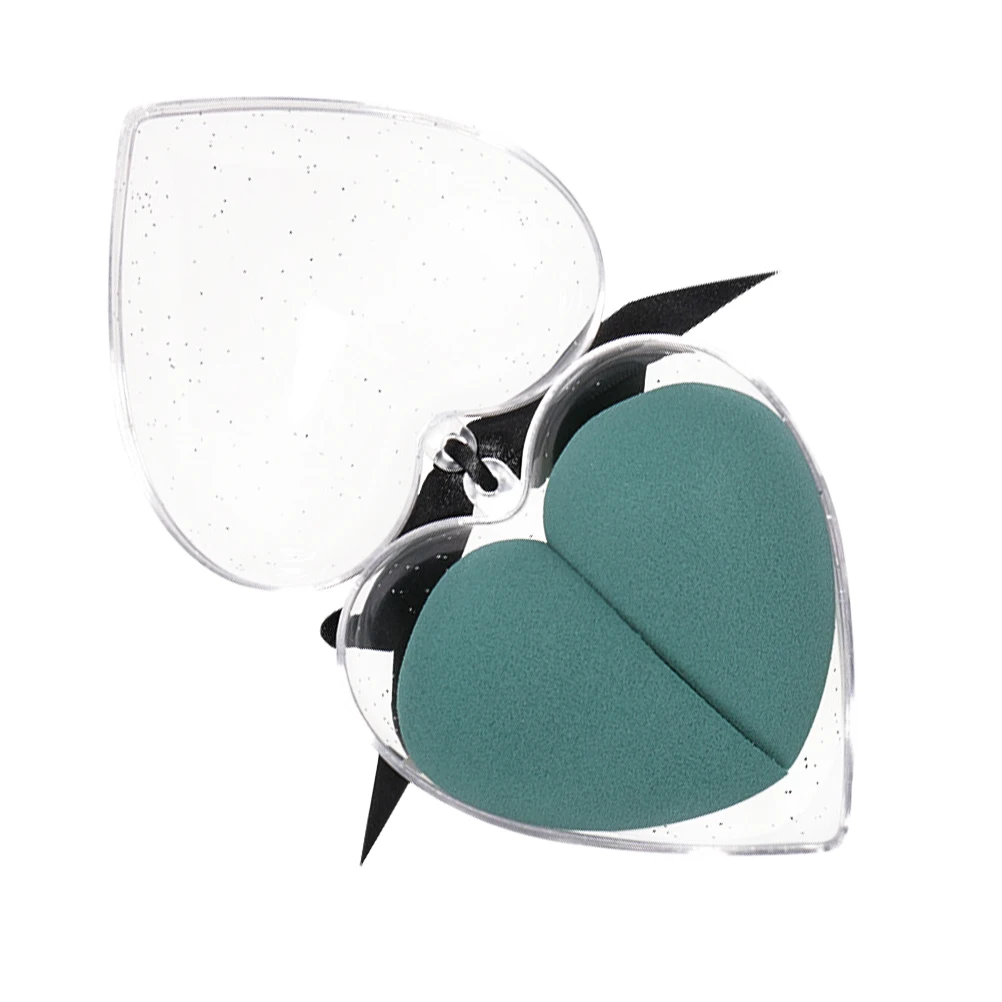 

2pcs Heart Shape Makeup Sponge Set Eggs For Foundation Cream Powder Wet Dry Use Blending Tool