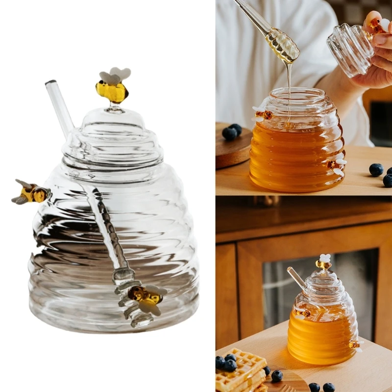 Kitchen Fashion Honeys Jar With Stick Glass Honeys Dispenser Glass Honeys Jar With Stick Clear Glass Honeys Jar With Lid