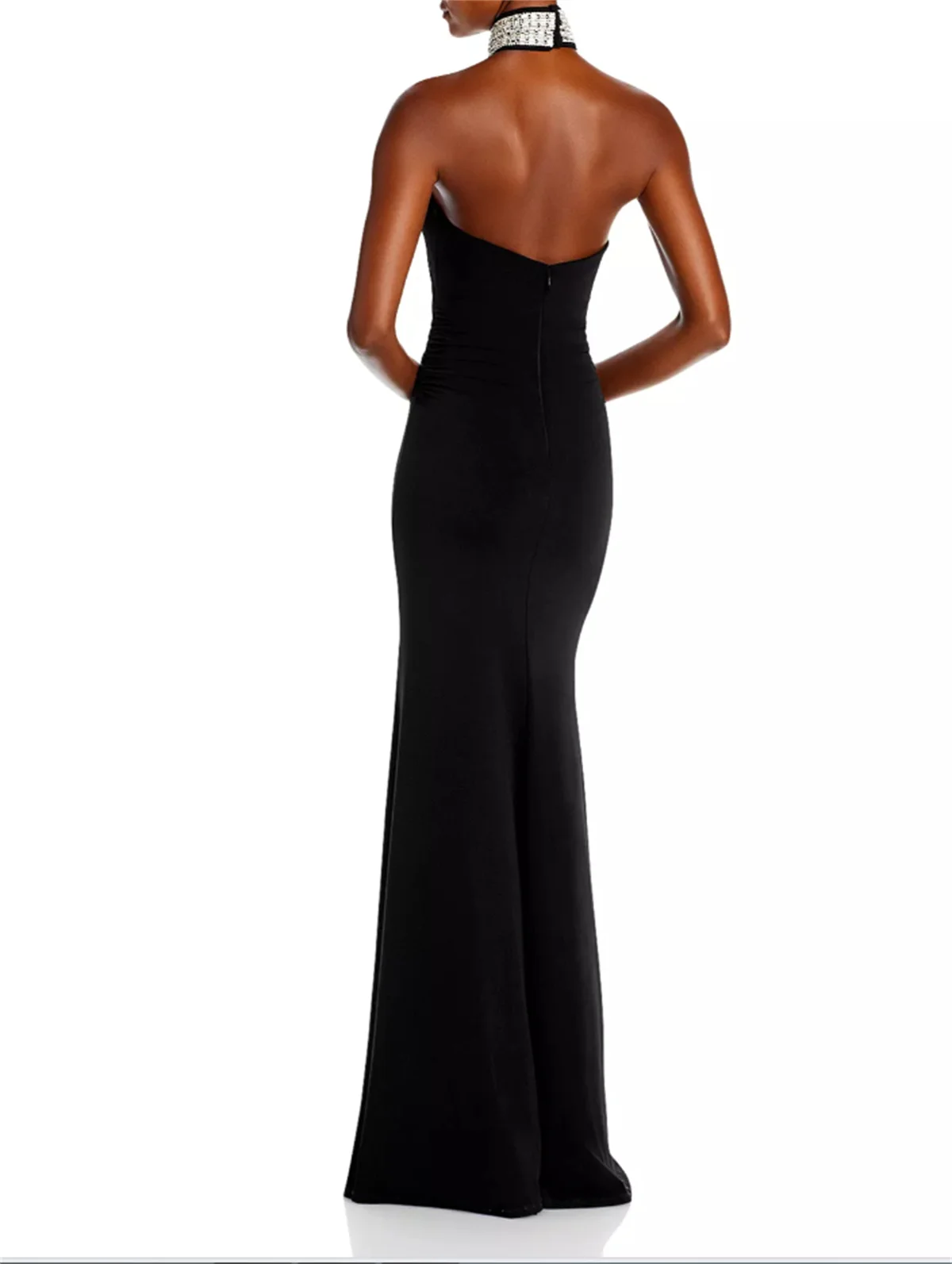 Classic Halterneck Black Diamond Set Evening Dress Sexy High Slit Sleeveless Long Prom Gown 2024 Hot Sale Custom Formal Occasion