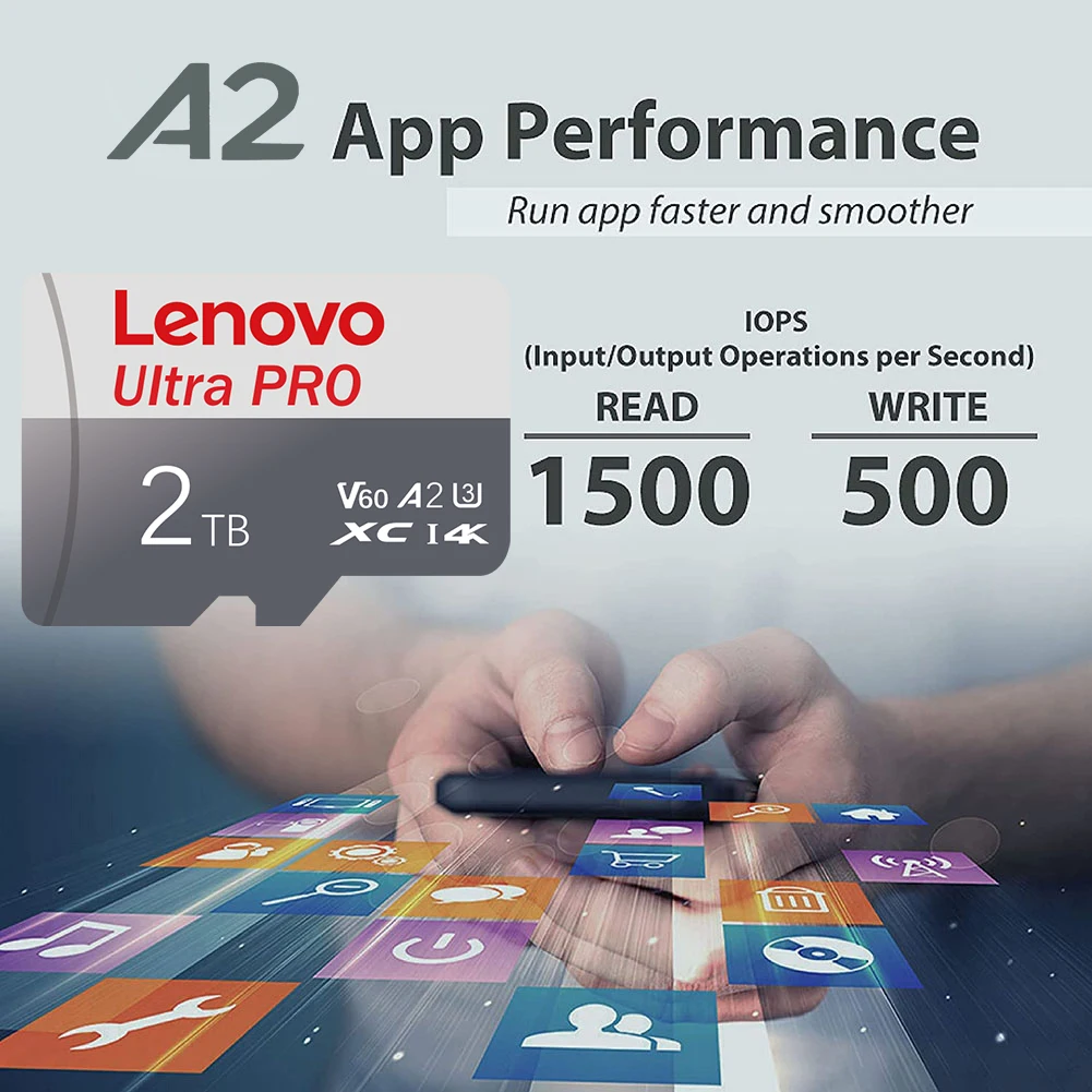 بطاقة ذاكرة لينوفو 2 تيرا بايت V60 4K مايكرو TF بطاقة SD مقاومة للماء 1 تيرا بايت 512 جيجابايت 256 جيجابايت 128 جيجابايت حلقة تسجيل داش كام بطاقة الذاكرة