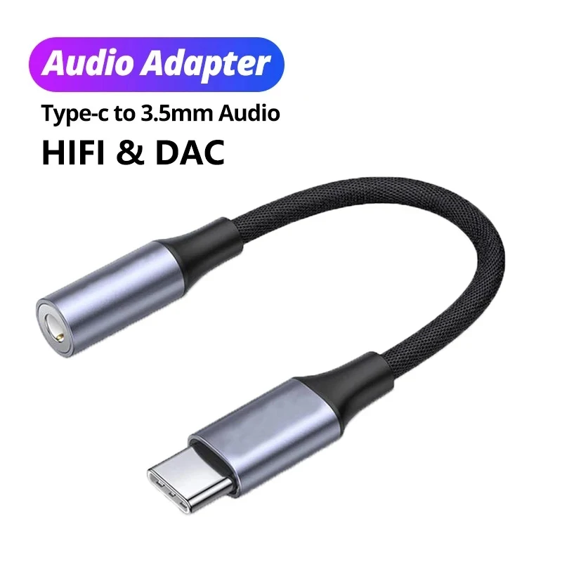 

1-6pcs Type-C 3.5 Jack Audio Cable USB C To 3 5 MM Jack Aux Adapter Phone Accessories Adaptador USB Tipo C USB Adapter HeadPhone