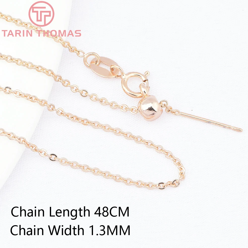 JOWidth-Collier en Laiton Plaqué Or 24K de 4264mm, Chaîne de Qualité, Accessoires de Bijouterie, 2 Pièces, 1.3