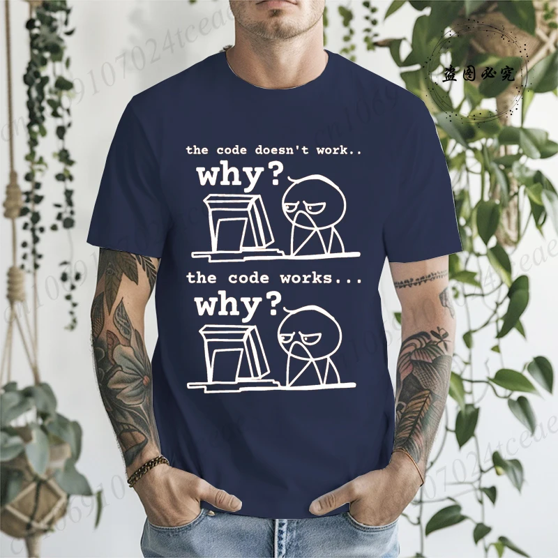 Code Doesn't Work T-Shirt for Women Men Clothing Short Sleeve Programmer Tshirts Husband Engineer Shirts Funny Programmer Gift