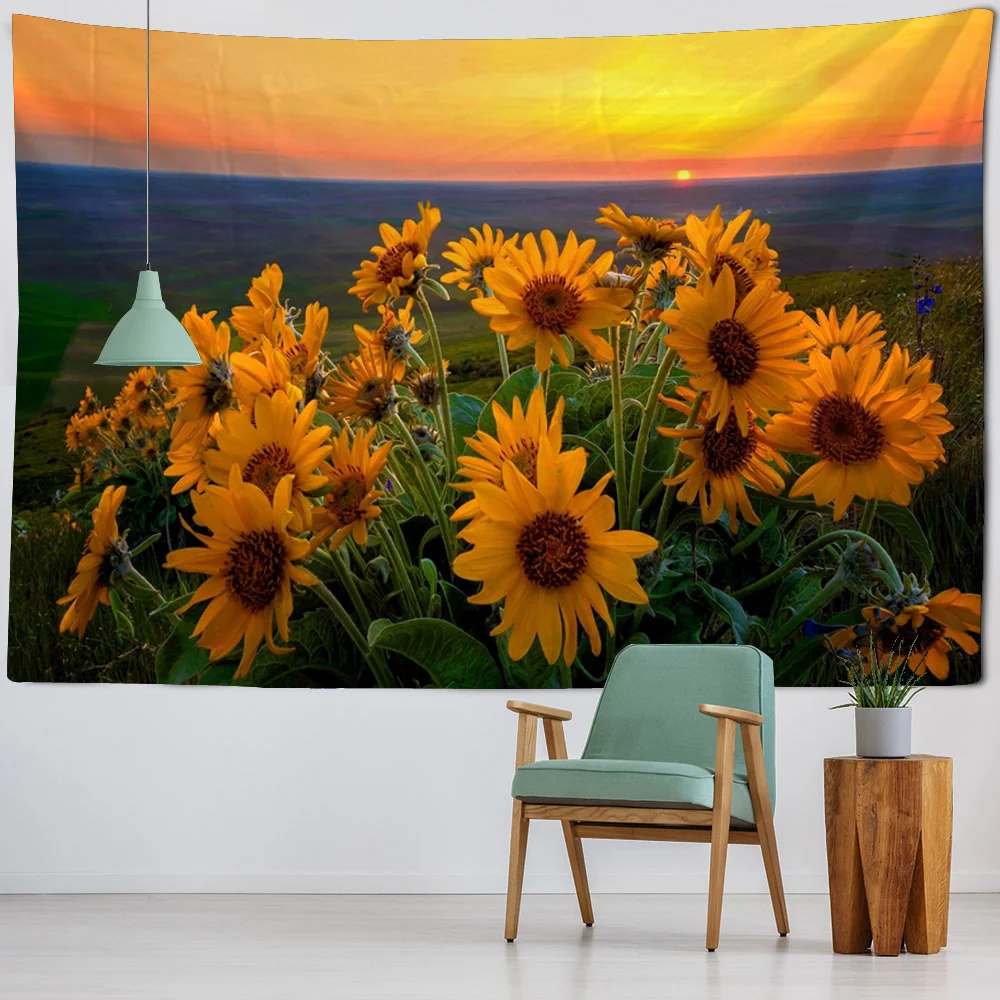 庭の風景タペストリー家の装飾アート壁掛けヒッピー寝室の壁の背景ブランケットベッドシートソファカバレッジ