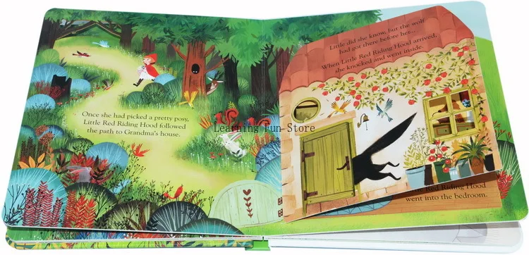 Usborne Peep Inside A Fairy Tale Peep Little Red Riding Hood التعليمية الإنجليزية كتاب صور للأطفال وقت النوم قراءة كتب القصص