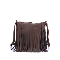 Spring Cute Mini Shoulder Bag, Fashion Messenger Bag with Long Fringes, Vegan Leather Crossbody Bags for Women