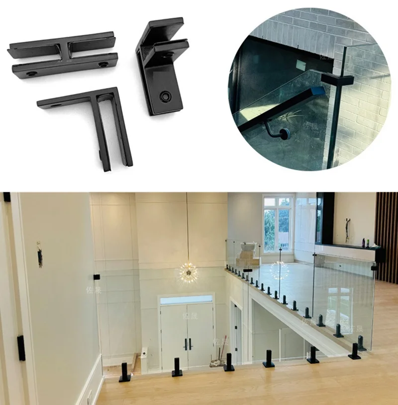 2Pcs Cast SUS304 Non-Drill Railing Glass Clamp Fixing Bracket For Handrail Swimming Pool Fence Joint