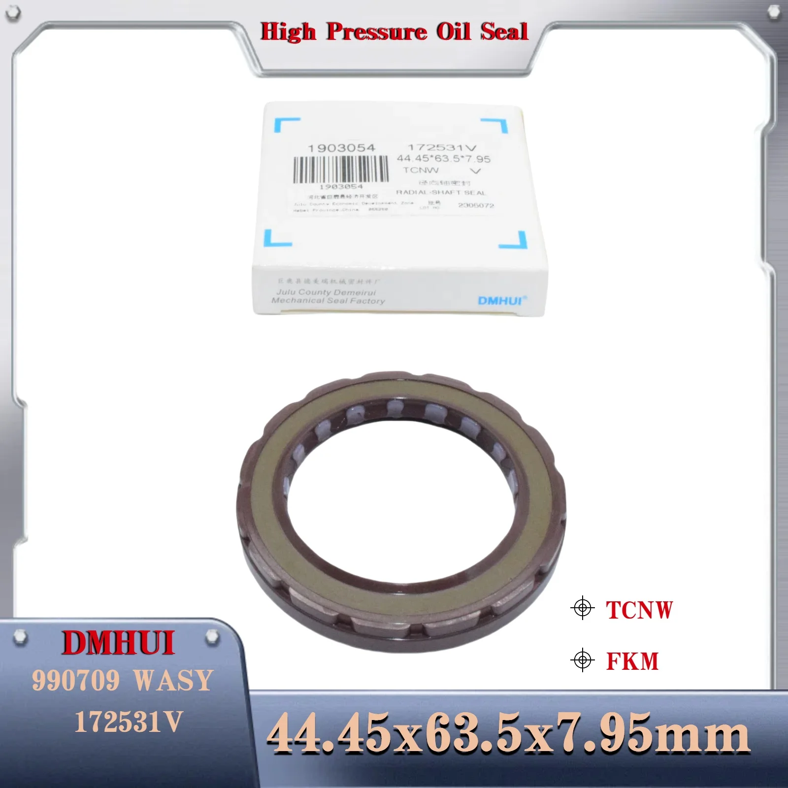 Shaft seal Fit for Eaton 990709 WASY 44.45x63.5x7.95/TCNW/FKM Hydraulic pumps,Used in Hydraulic Pump/Motor Rotary Shaft Seal
