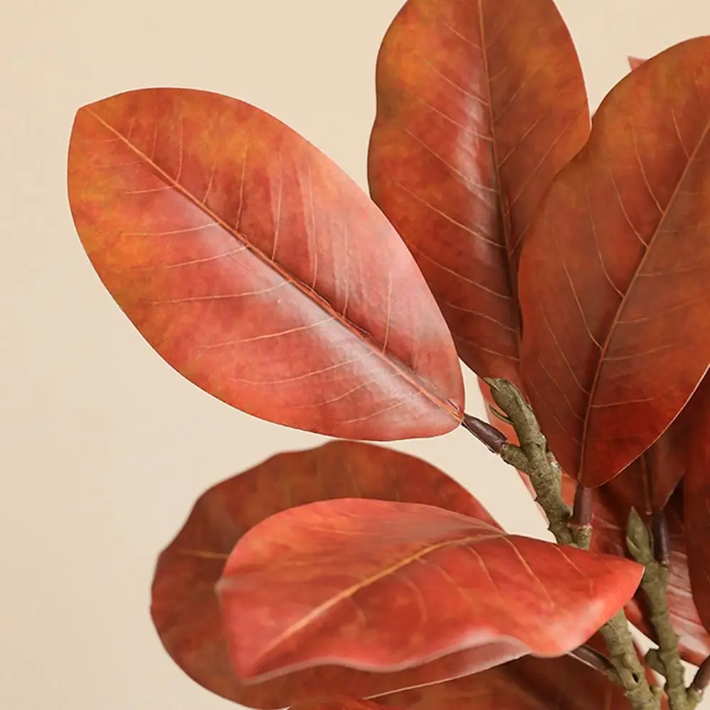 

57cm Artificial Magnolia Leaf Branches Lifelike Floral Art Fake Magnolia Plant Real Touch Handmade Simulated Green Plants