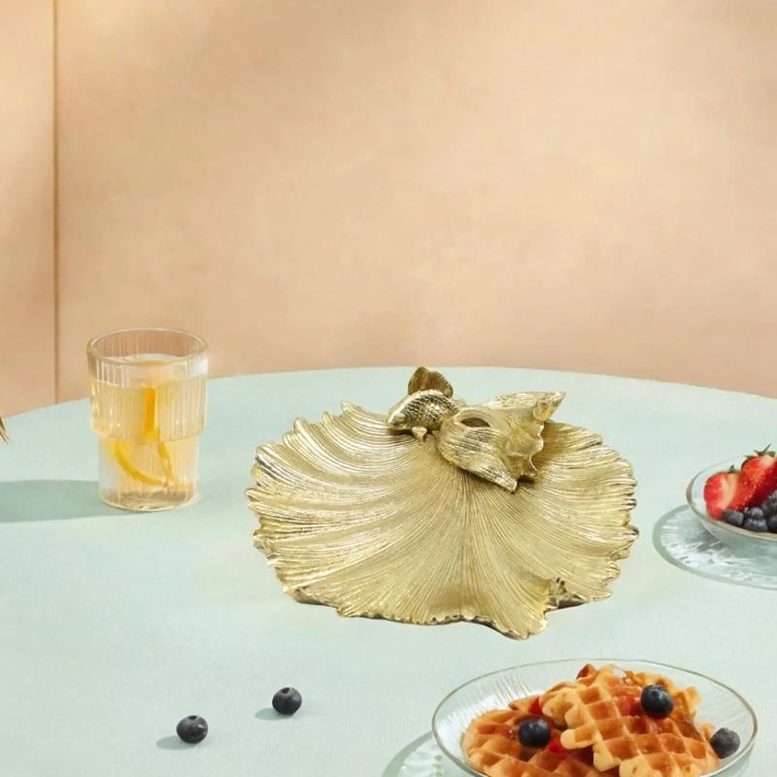 

Ring Holder Storage Plate Goldfish Tail Shaped Jewelry Bowl Hair Band Tray Candy