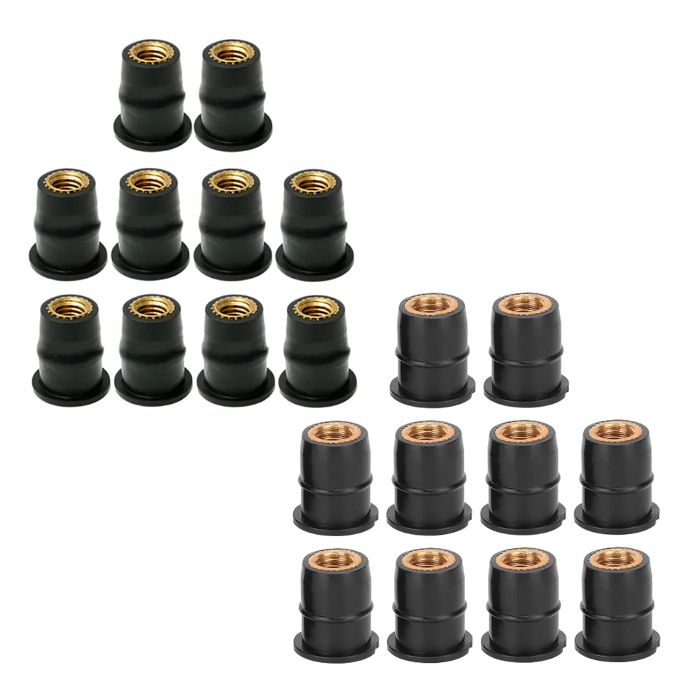 

10pcs For Honda Suzuki Yamaha Kawasaki motorcycles ATVs M5/M6 Rubber Well Nuts Motorcycle Windscreen Well Nut