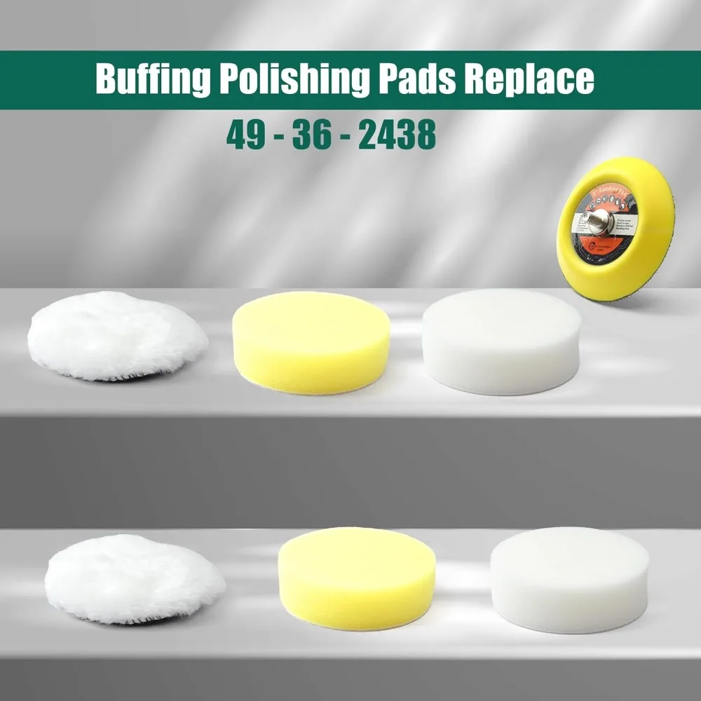 Zestaw padów polerskich YUXIVCNE 49-36-2438, zamiennik do elektronarzędzi Milwaukee, do polerek punktowych i szlifierek M12