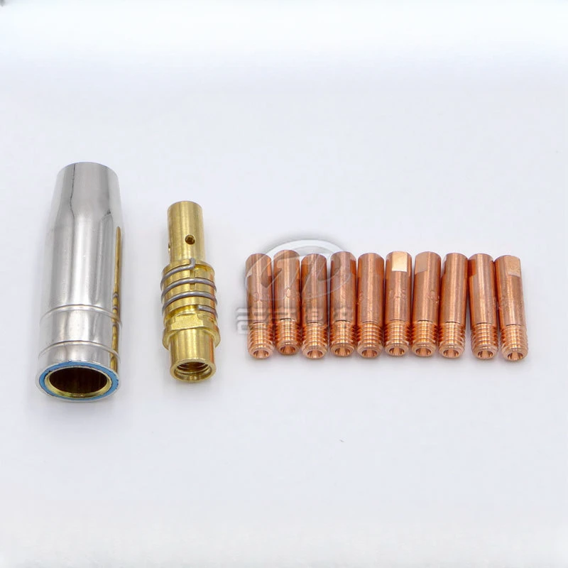 

Two-Shielded Welding Gun 15ak Conductive Nozzle Set Mig/Mag Welding Gun Welding Accessories 12Pcs Set