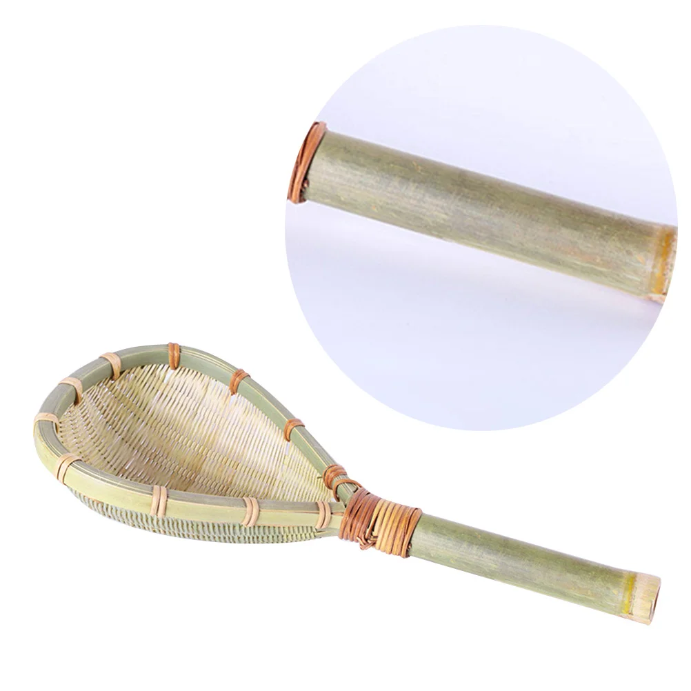 

Multipurpose Bamboo Rice Strainer Fine Slot Colander Household Kitchen Drain Spoon Cereals Fruits Vegetables Filter Stirrer