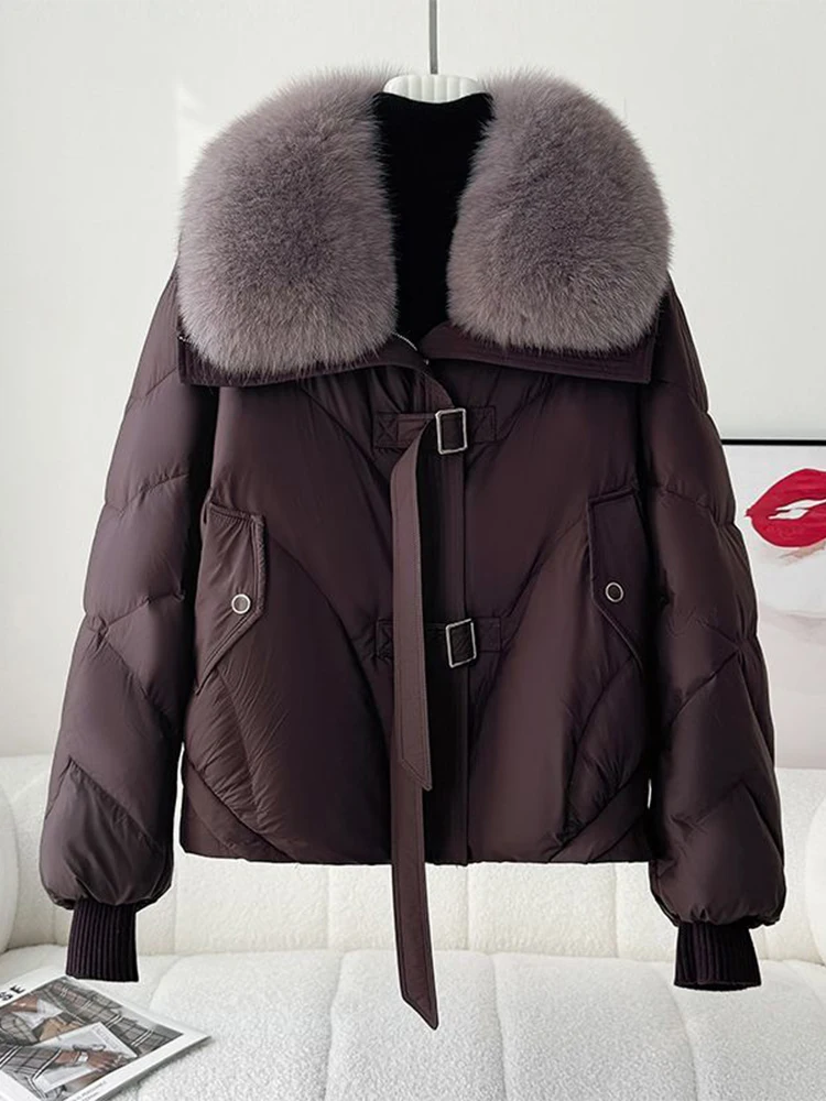 

Winter New Fashion Thickened Cotton Jacket Short Loose Women's Coat Large Fur Collar Warm Cotton Clothes Korean Style