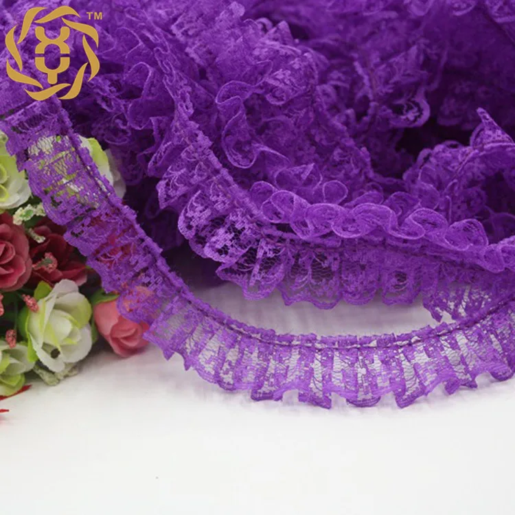 22 colors non-elastic lace DIY mesh lace clothing hair accessories pleated lace 35yard price