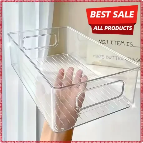 Acrylic Storage Box Desktop Cosmetics Transparent Plastic Box Dormitory Household Facial Mask Skin Box Refrigerator Storage Box