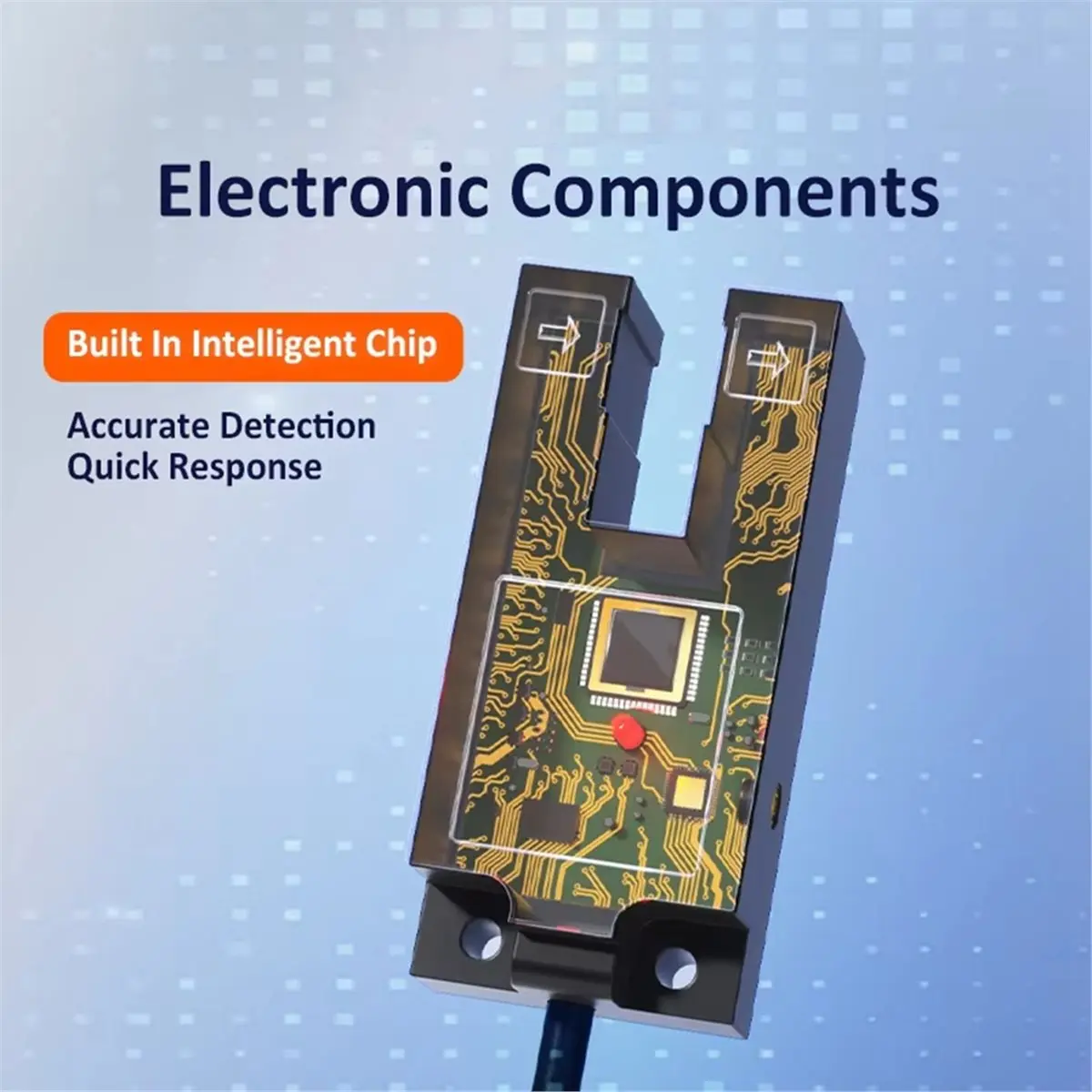 FGU07-GN U-Slot Photoelectric Sensor 7mm with Potentiometer Adjustment for Detection Transparent/Opaque Sealing Films