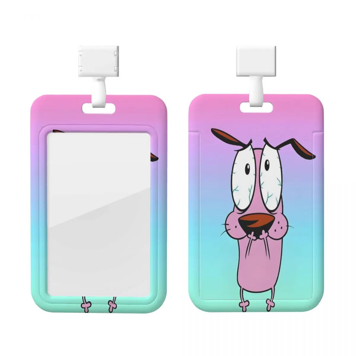 

Custom C-Courage The Cowardly Dog Credit Card Holders Neck Strap Lanyard ID Badge Card Holder Factories Engineers Card Holder