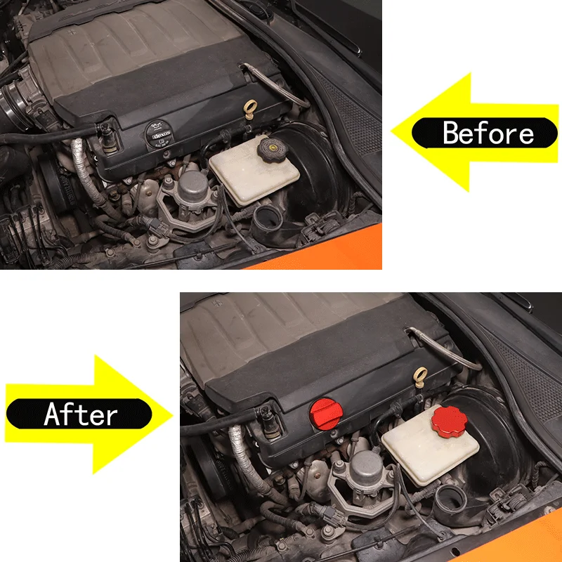 

4 шт. алюминиевый сплав для Chevrolet Corvette C7 2014-2019 гг., отсек для двигателя автомобиля, бутылка топливного бака, крышка топливного бака охлаждающей жидкости, автомобильные аксессуары