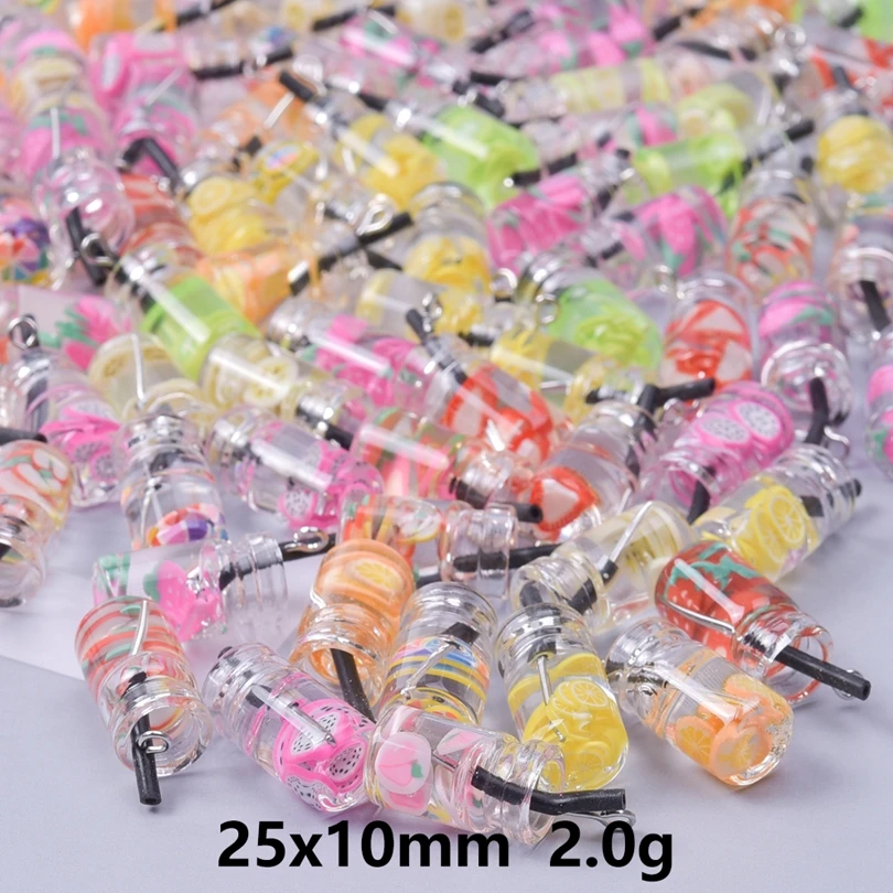 10/20/30pcs/Lot Summer Accessories Fruit Juice Charms For Jewelry Making Supplies Resin Materials Handmade Earrings Pendant Bulk view 3
