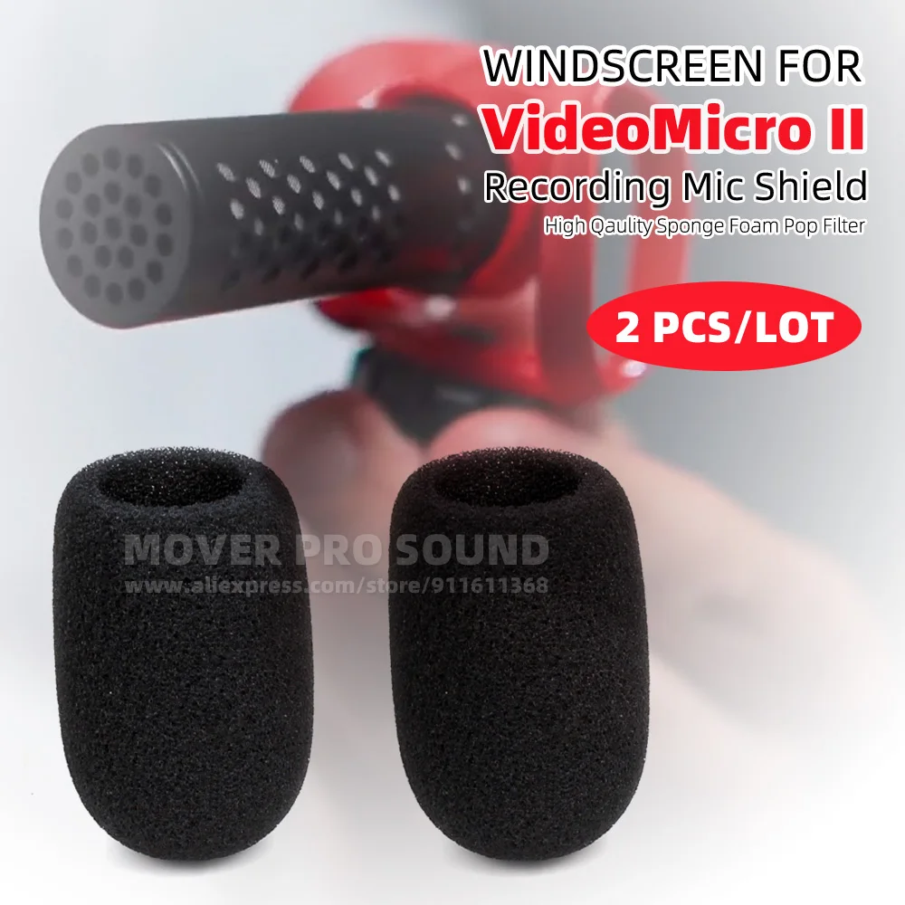 2 pz per RODE VIDEOMICRO VIDEO MICRO II due 2nd 2Gen 2 microfono scudo parabrezza Anti Pop filtro spugna copertura in schiuma antivento