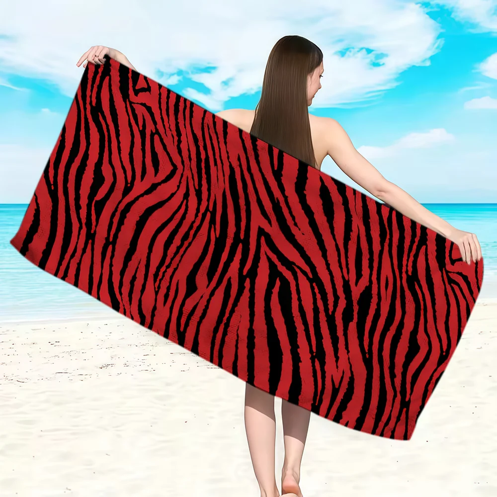 Zebra Towel Soft Lightweight Anti-Sand Large Beach Towel Quick-Drying Bath Sports Family