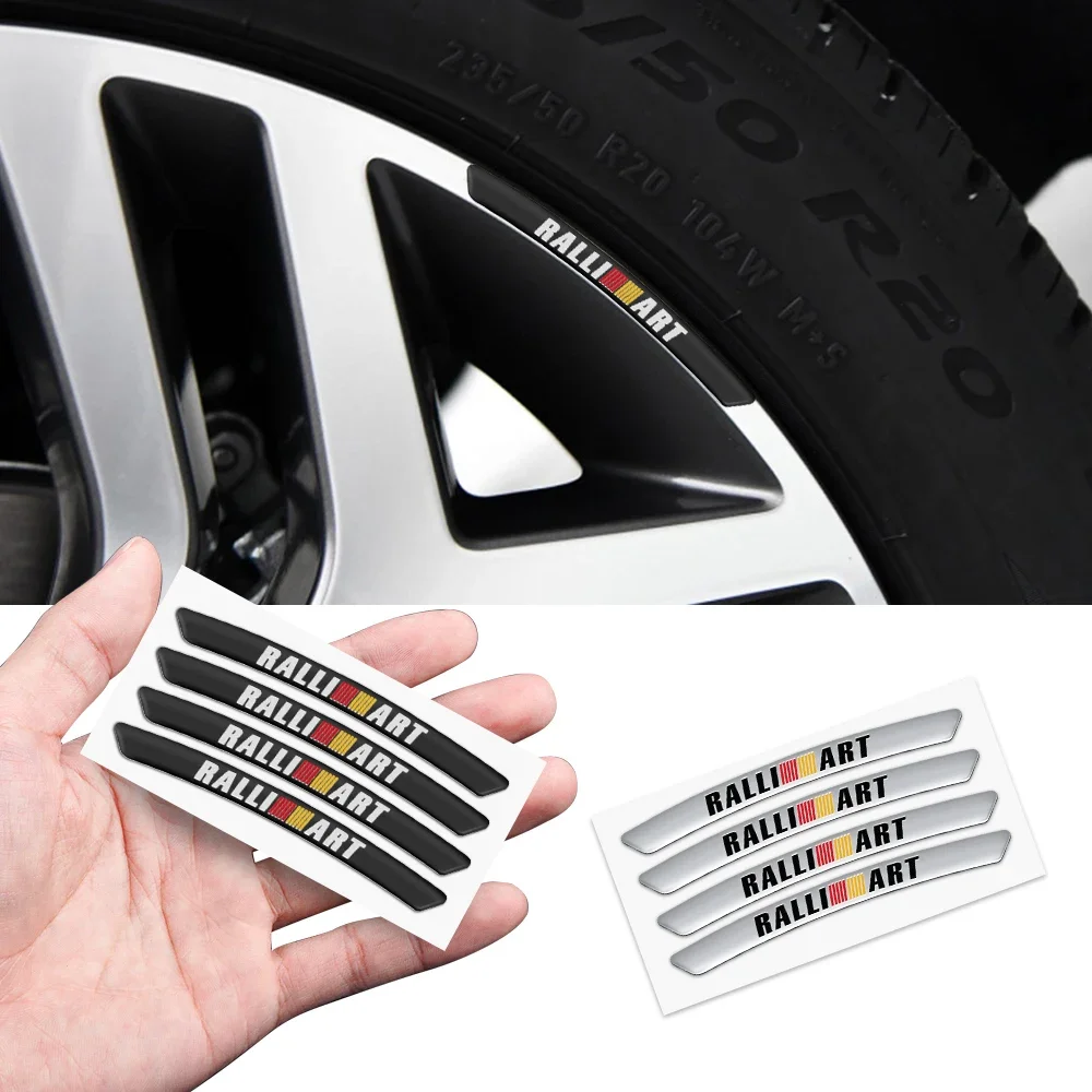 

4PCS Aluminum Car Wheel Decal for Mitsubishi All Models Outlander Lancer ASX Pajero Ralliart Racing Badge Rim Sticker Accessorie