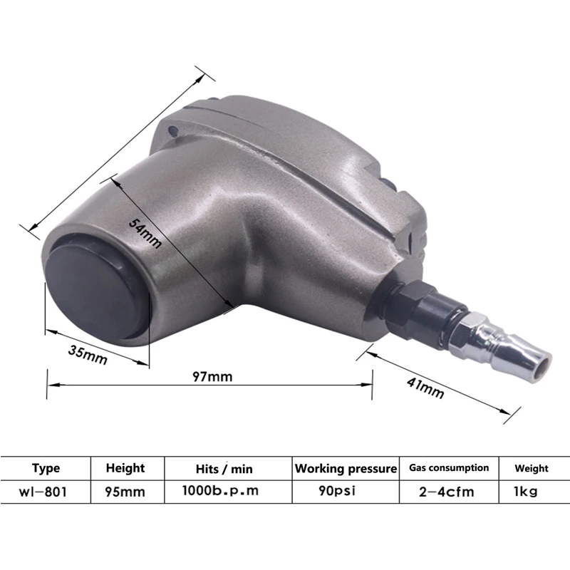 

Mini Air Pneumatic Automatic Palm Hammer Kit Handheld Auto Hammer Set with Interchangeable Replacement Steel Aluminum Hard Soft