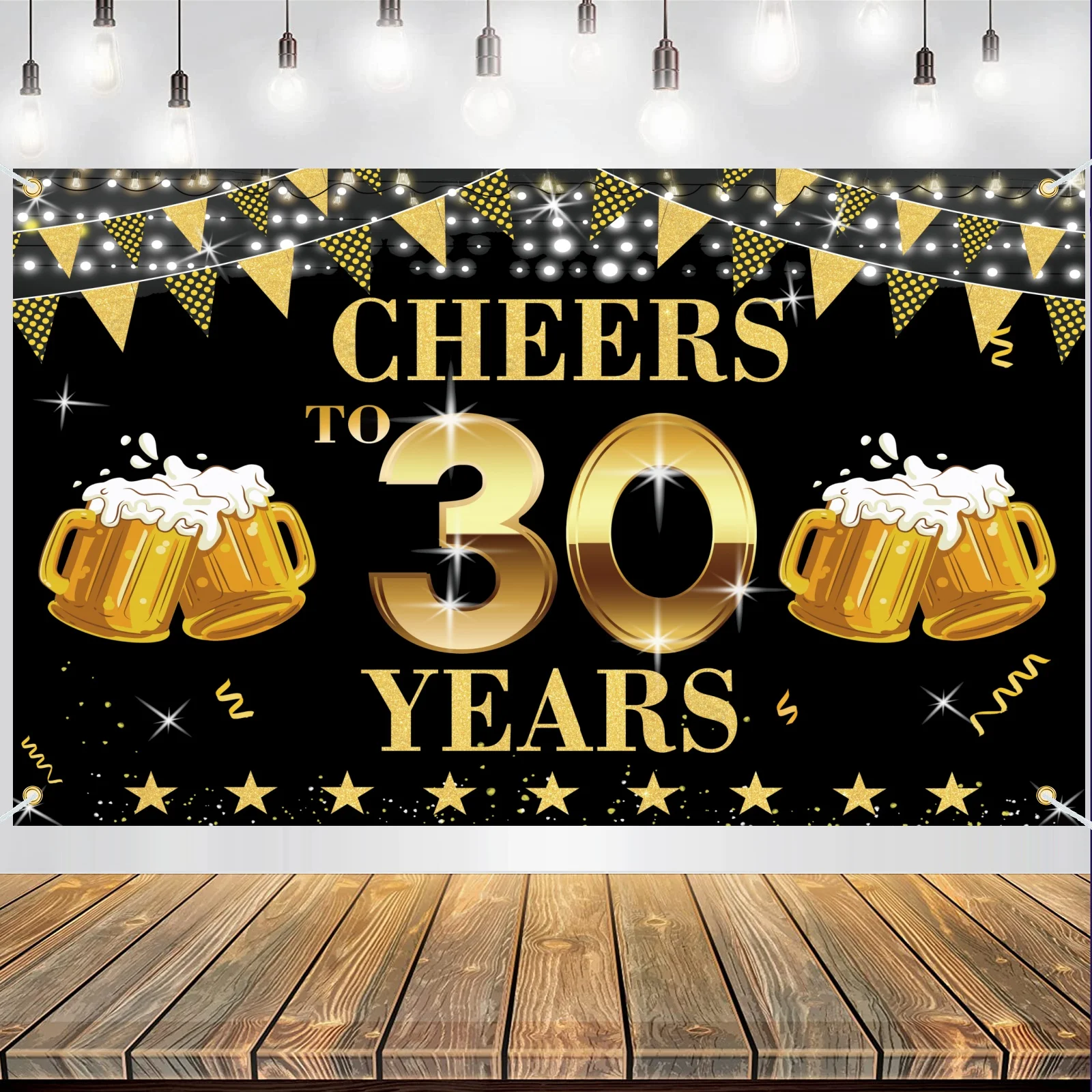 1pc Happy 30,40,50,60,Birthday Banner Backdrop for Party Decorations,Backdrop Party Supplies,Anniversary Sign Decor