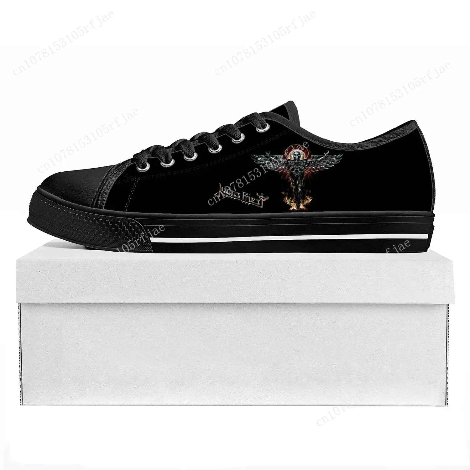 Judas Priest Heavy Metal Rock Band Low Top Sneakers Mens Womens Teenager Canvas Sneaker Couple Shoes Custom Shoe