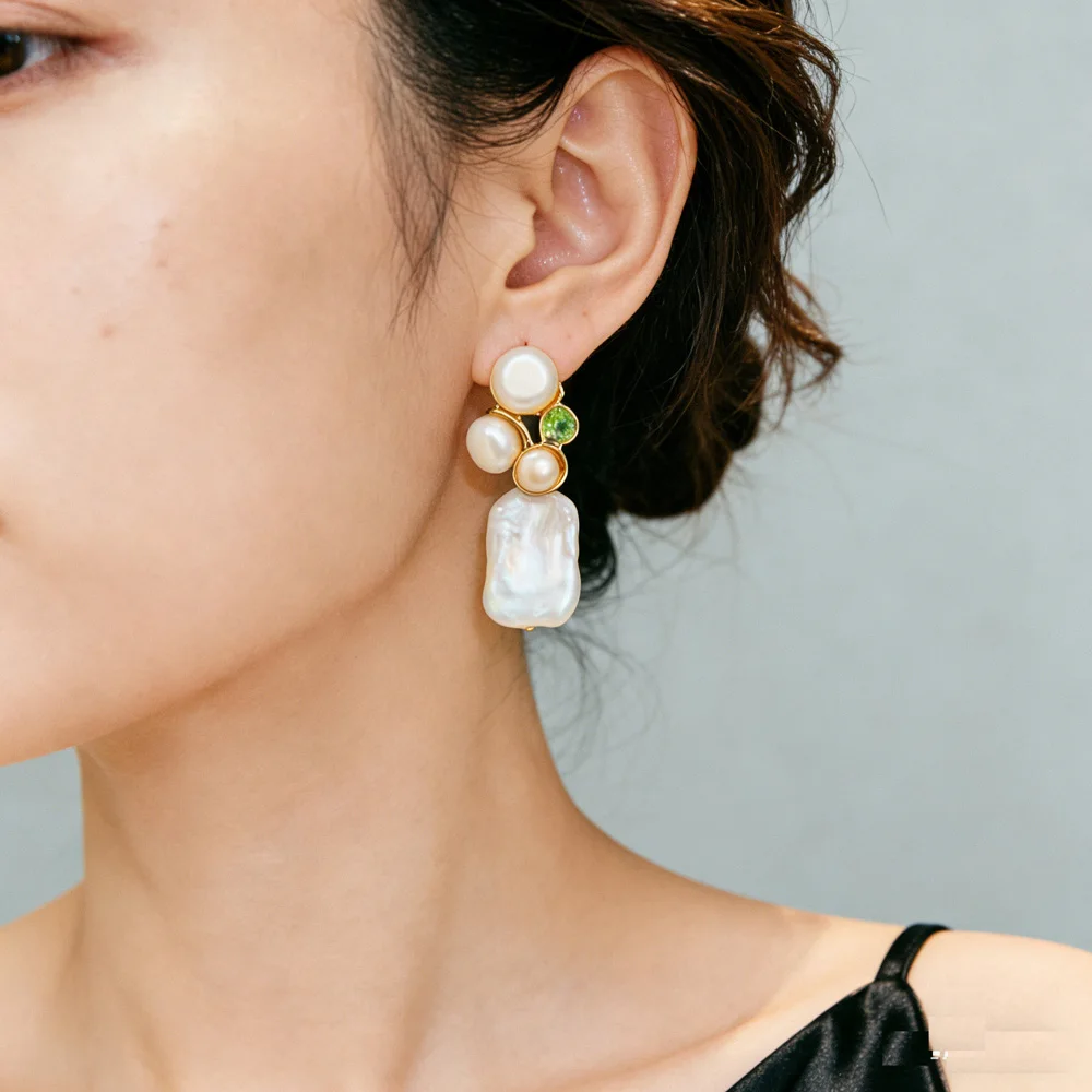 

Изящные серьги-подвески с пресноводным жемчугом в стиле барокко для элегантных женщин, длинные серьги-аксессуары, ювелирные украшения, подарок на свадьбу или вечеринку