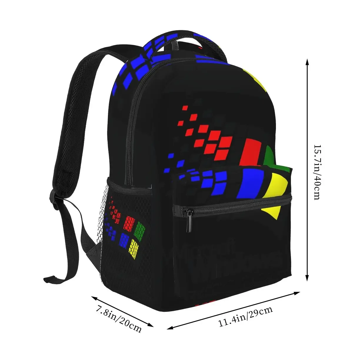 Windows 95 logotipo mochilas meninos meninas bookbag estudantes sacos de escola dos desenhos animados portátil mochila bolsa ombro grande capacidade