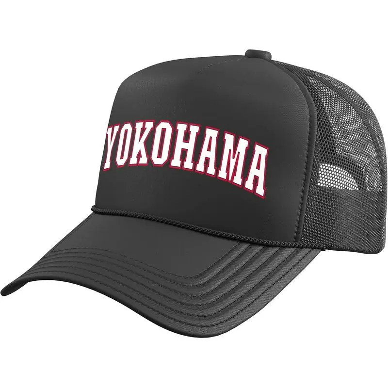Yokohama Japan Nihon Japan Yokohama Trucker Hat With Adjustable Mesh Back