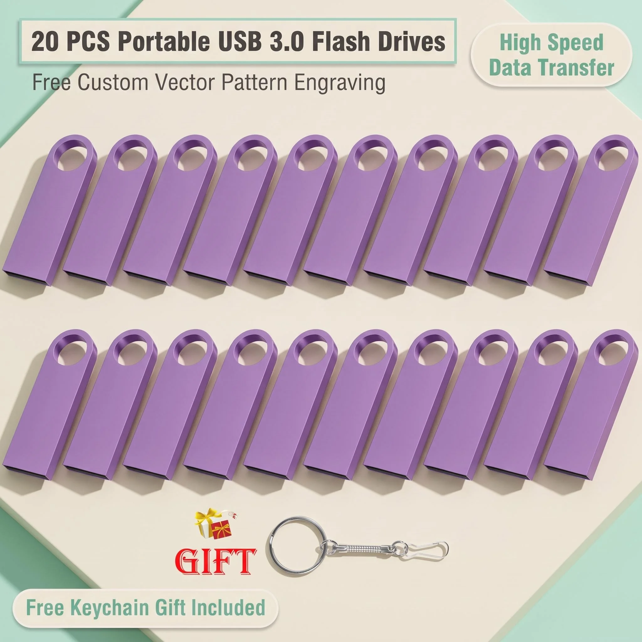 20PCS Lot USB 3.0 Flash Drive 128GB Free Custom Logo Pen Drive 64GB Colorful Mini Metal USB3.0 Memory Stick 20 Pieces Pendrive
