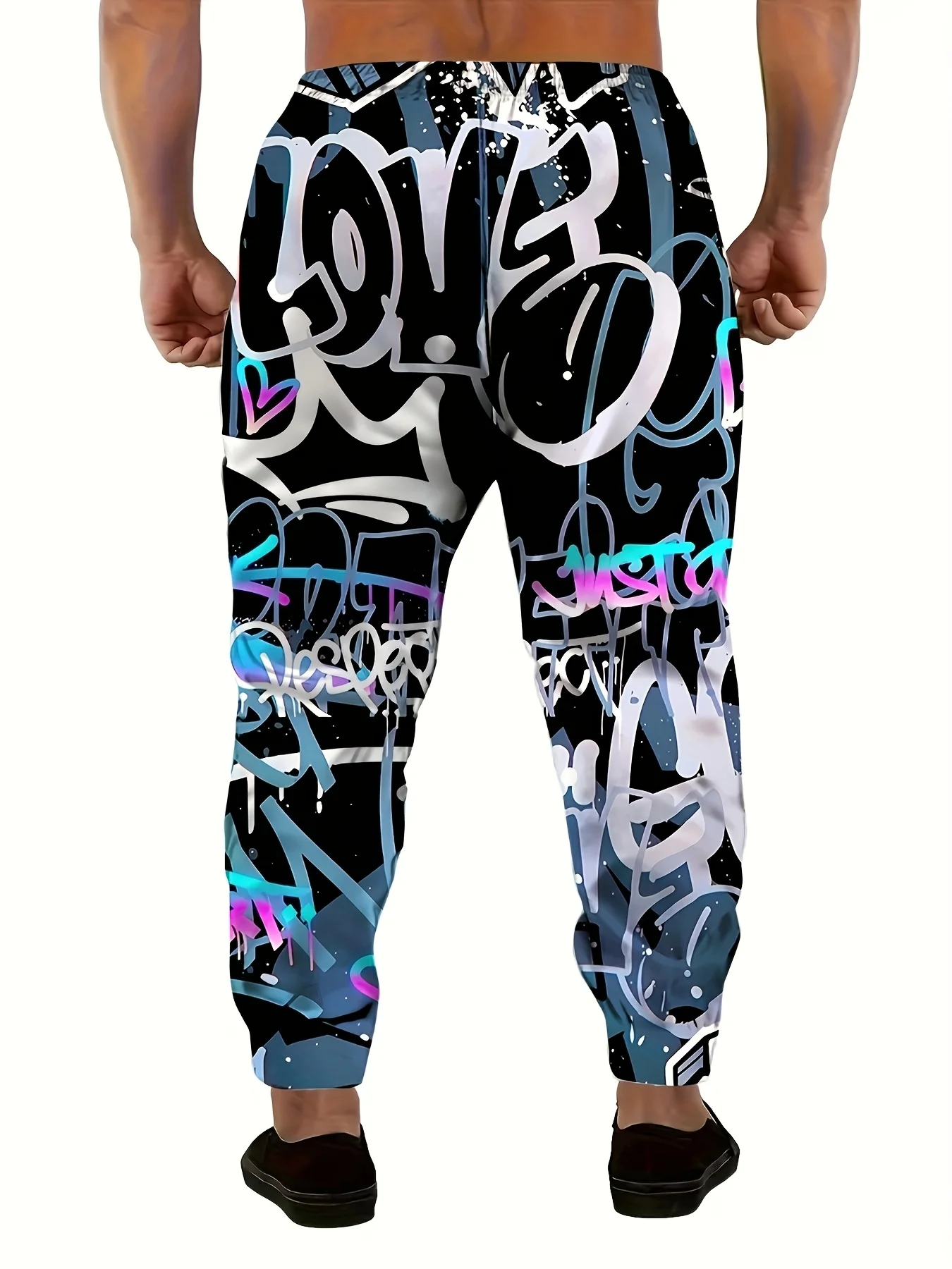 The new men's trousers for Spring and Autumn 2025 are casual fashionable soft and comfortable with 3D letter prints