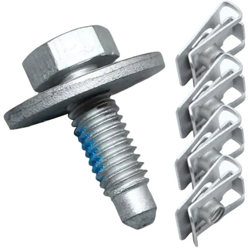 Boulon hexagonal de voiture M6 avec rondelle, rondelle plate universelle, vis hexagonale pour pièces automobiles, vis de remplacement, attaches automobiles en vrac, boulon hexagonal